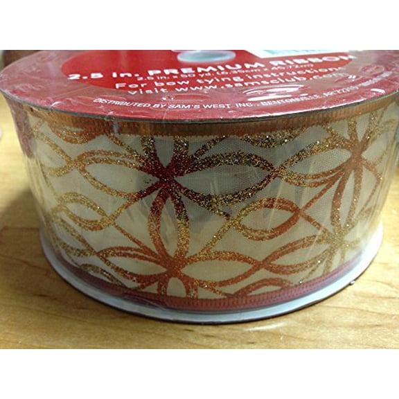 Holiday 2.5 in Premium Ribbon RED/WHITE DESIGN BOX H6