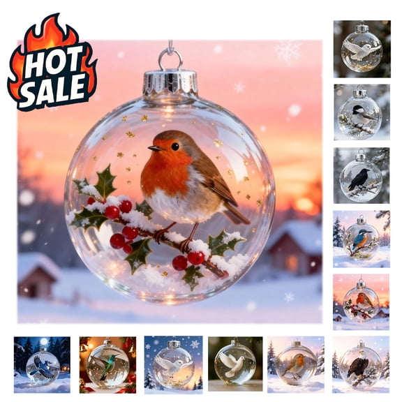 Holiday Acrylic Crystal Ball –Snow Globe with Hand-Sculpted Figurines for Festive Decor