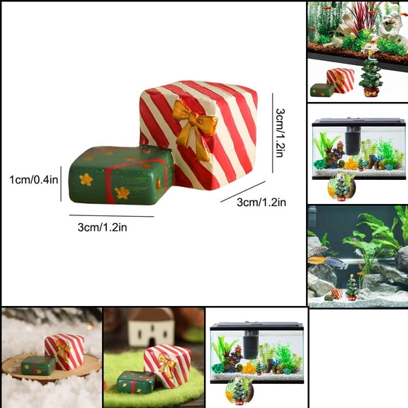 Holiday Aquarium Decoration, Long,Lasting Resin Design, No Fade, Perfect for Festive Displays!
