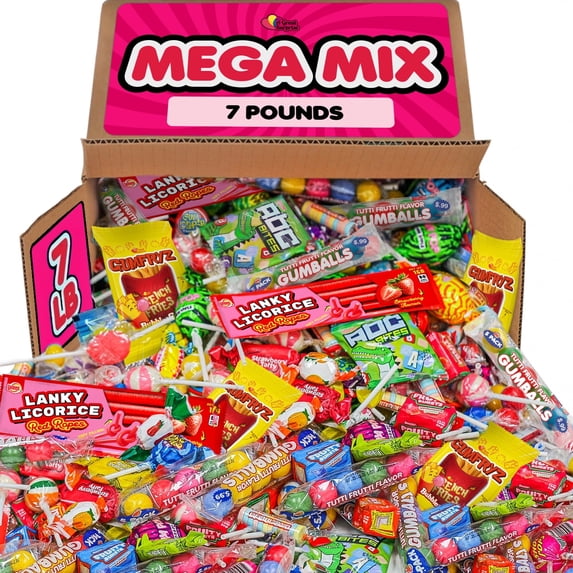 A Great Surprise Assorted Bulk Candy Mix, 7 lb , Parade Throws Individually Wrapped Candy Variety Pack Carnivals, Camps , Piñatas, Goodie Bags, Candy Bowls, Party Favors & Events