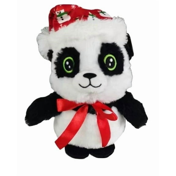 Steel Dog Holiday Plush Baby Panda Plush Dog Toy  Crinkle Sounds, Big Eyes  & Surprise Tennis Ball Inside