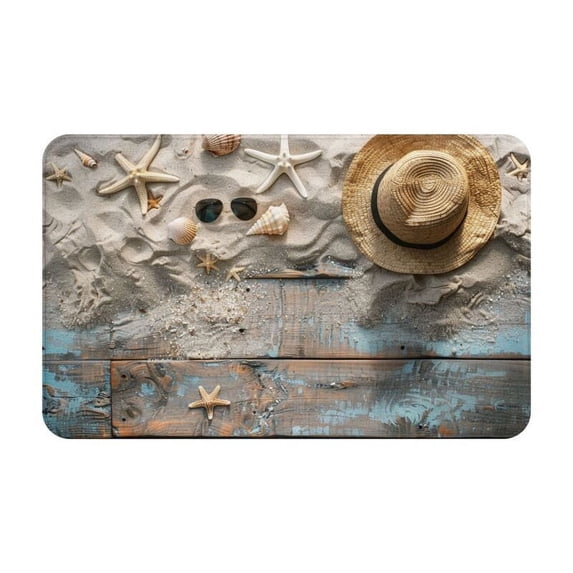 Holiday Beach Starfish Rugs Washable Cover Floor Rug Carpets Bathroom Decorations for Kitchen Bedroom Indoor