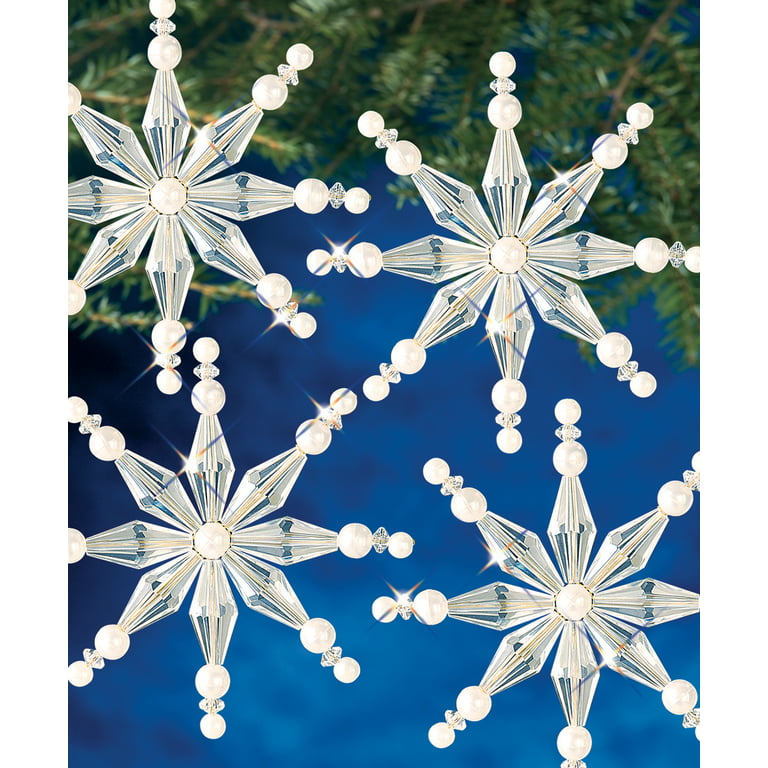 Ornament kit, The Beadery®, plastic, clear, mini snowflakes (5500