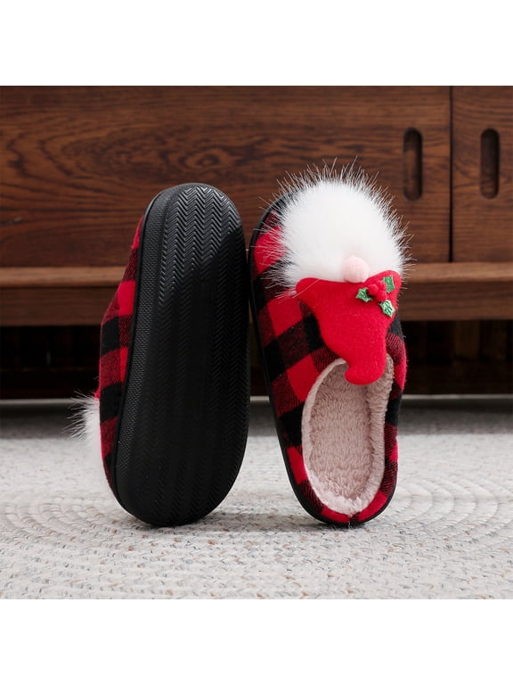 Holiday Bedroom Slippers Christmas House Shoes for Men and Women, Christmas Slippers, Open-Back Scuff Slides on in Seconds with Non Slip Comfortable Sole for Daily Wear