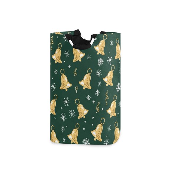 Holiday Bells Laundry Basket with Handles 50L Collapsible Laundry Hamper for Bathroom Bedroom Laundry Room