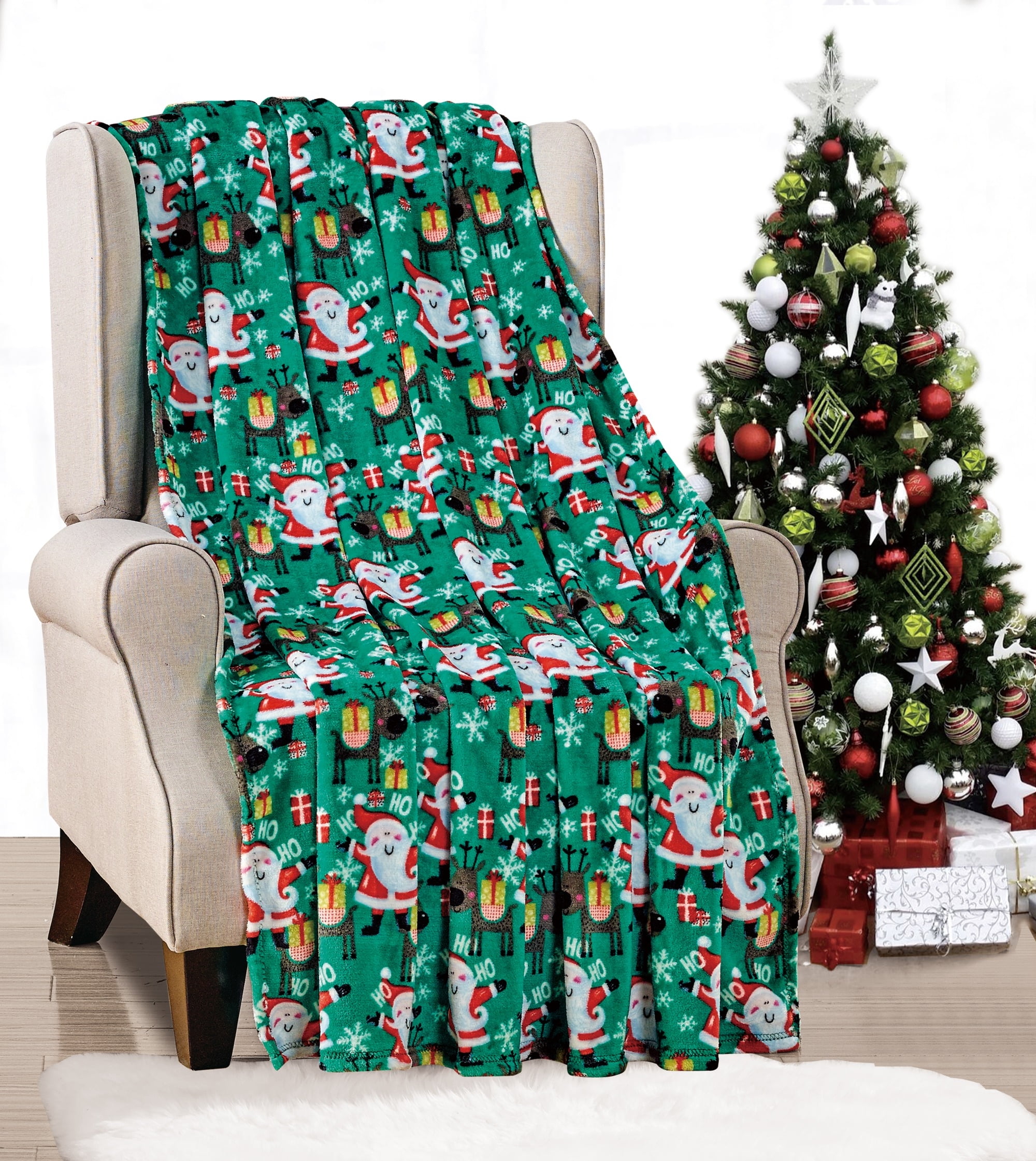 Green 2025 christmas blanket