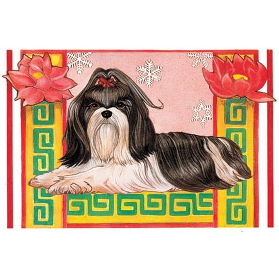 Holiday Boxed Cards- Shih Tzu - Black and White