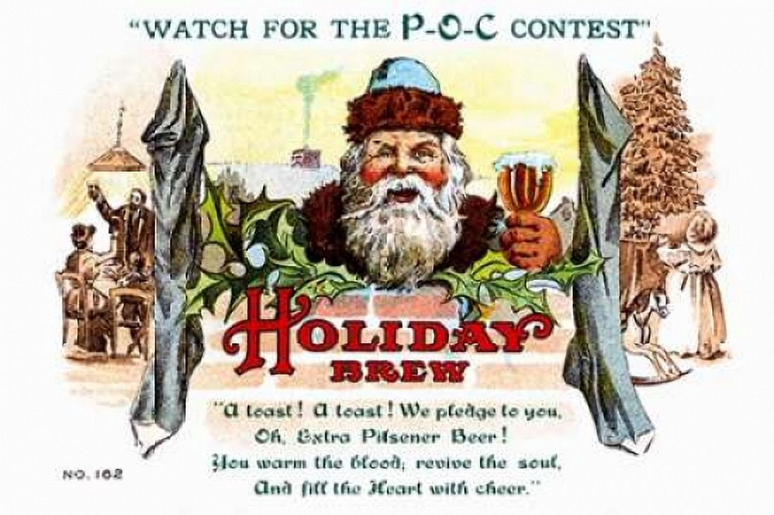 Holiday Brew Canvas Art - Vintage Booze Labels (12 x 18)