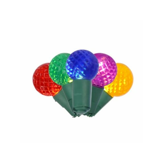Holiday Bright Lights 131969 4 in. Spacing 50 LED Battery Operated G12 Commercial Lights - Green & Multi Color
