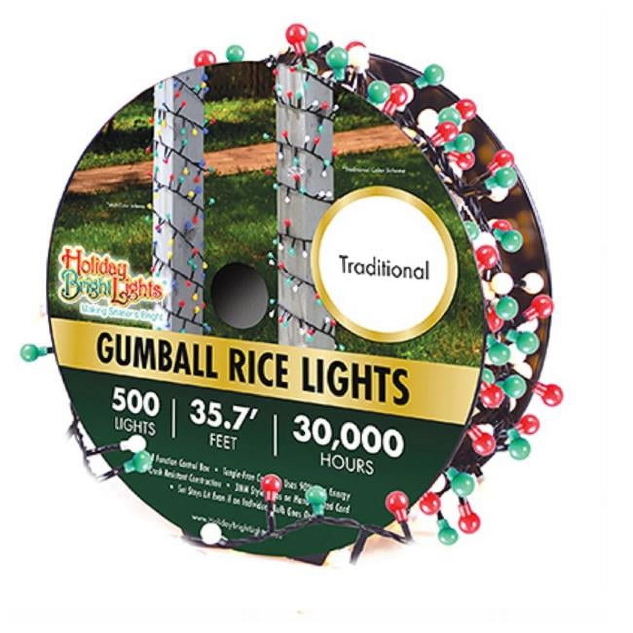 Outdoor Multi-colored LED Twinkle Rice Light Set, 500 Lights