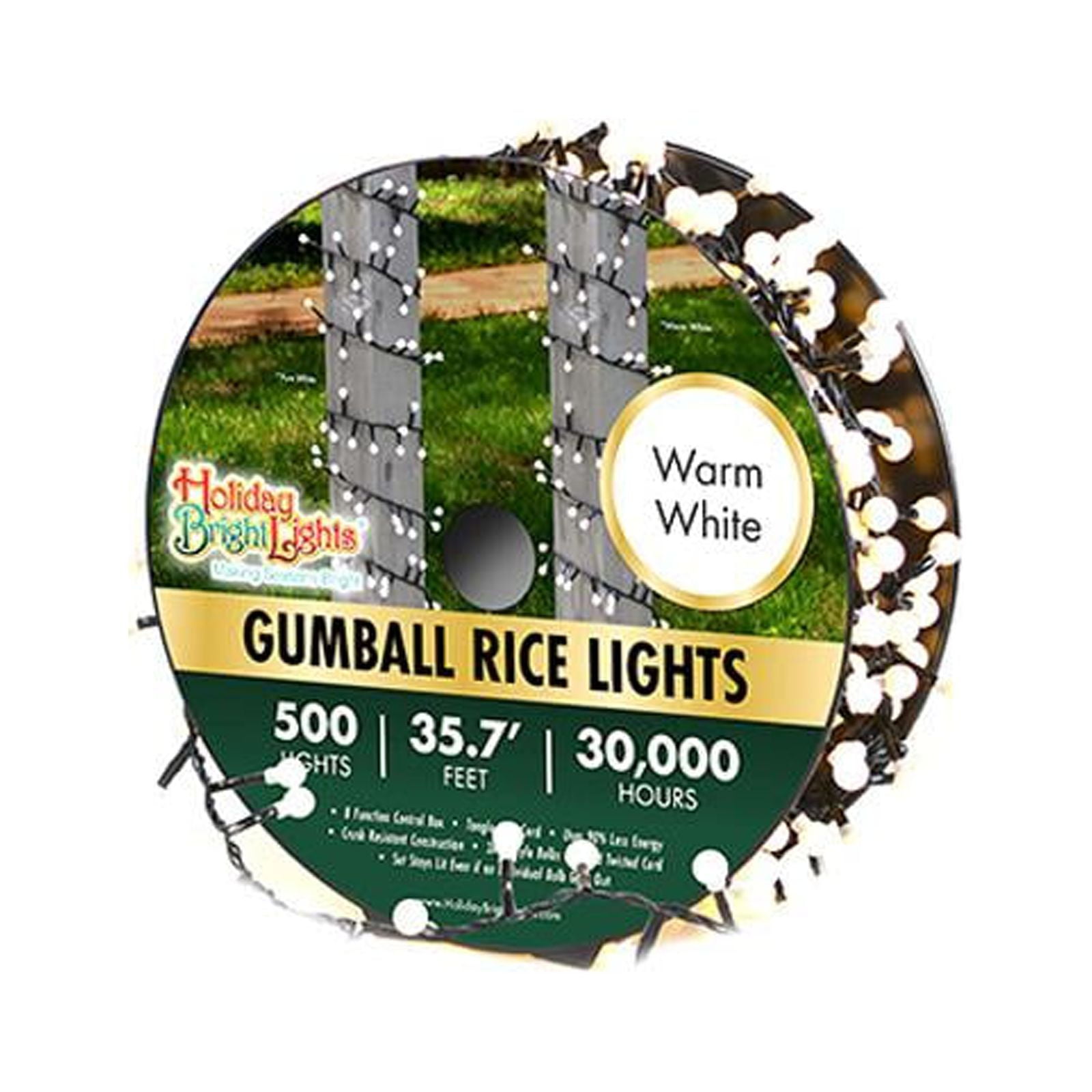 500-Light Warm White LED Outdoor String Lights with Green Wire