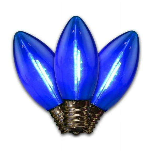 Holiday Bright Lights 9009335 Smooth Filament LED C9 Christmas Light Bulbs, Blue - Case of 20