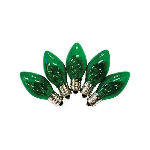 Holiday Bright Lights Incandescent C7 Green 25 ct Replacement Christmas Light Bulbs 0.08 ft.