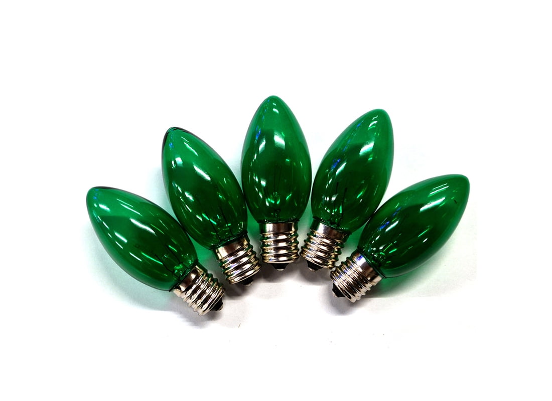 Holiday Bright Lights Incandescent C9 Green 25 ct Replacement Christmas Light Bulbs 0.08 ft.