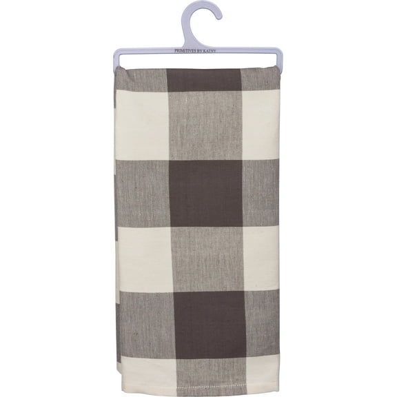 Holiday Buffalo Plaid Dish Towel - 20" x 28", Black, White, Checkered, Seasonal Kitchen Decor, Christmas Decor, Festive, Seasonal, Checks