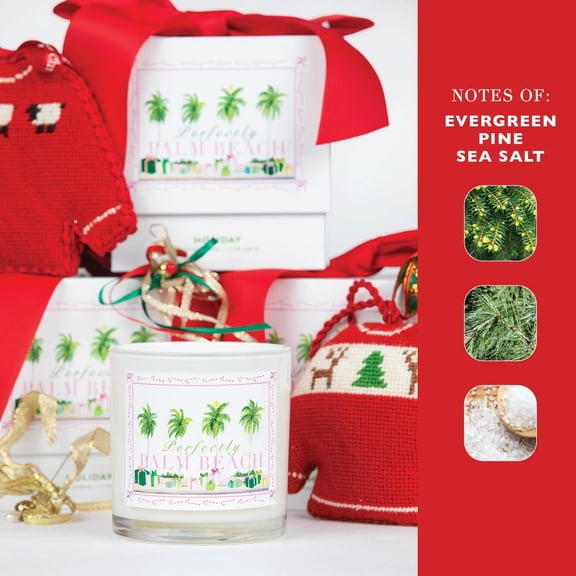 Holiday Candle |   7.7oz Soy Wax, 50+ Hours Burn, Fresh Evergreen & Pine |   Clean Non-Toxic Cotton Wick, Elegant Gift Box |   Seasonal Scent for Christmas Holidays & Home Décor