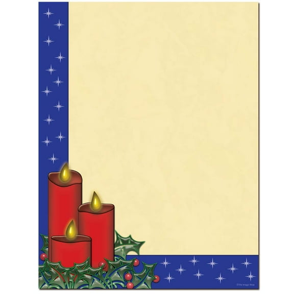 Holiday Candles Letterhead Laser & Inkjet Printer Paper