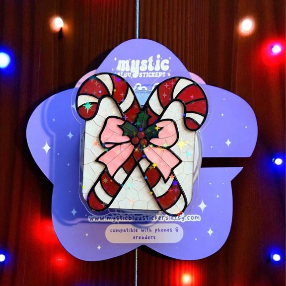 Holiday Candy Bow MagSafe Grip  Pink Festive Design