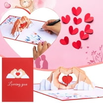Holiday Cards Clearance! Creative Hollow Gesture Than Heart Valentine's Day 3D Greeting Card Border Valentine's Day 3D Up Card Valentines Day Decorations 1X Valentine's Day Love 3D Handmade Card