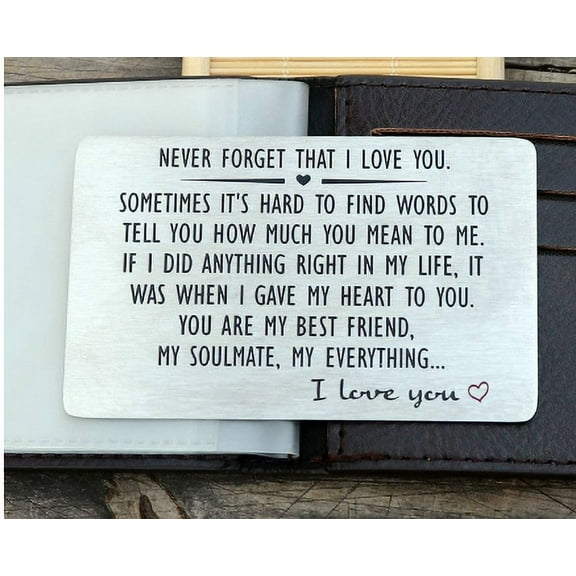 Holiday Cards Clearance! Wallet Insert Card Gifts for Men Husband From Wife Birthday Gifts Love Note Valentine Wedding Gifts for Groom Bride Him Her Valentines Day Decorations 1X Card