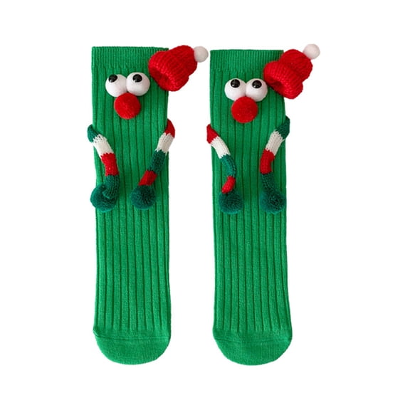 Holiday Cartoon Big Eyes Socks for Boys and Girls Christmas Novelty Colorful Middle Tube Socks Festival Hosiery