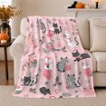 thumbnail image 1 of Holiday Cats Santa Hats Scarves Playing Yarn Wrapped, Playful Pet Portrait Pattern, Warm Flannel Blanket for Living Room and Bedroom, Cat Lovers Christmas Gift, Pet Lover Home Decor, 1 of 9