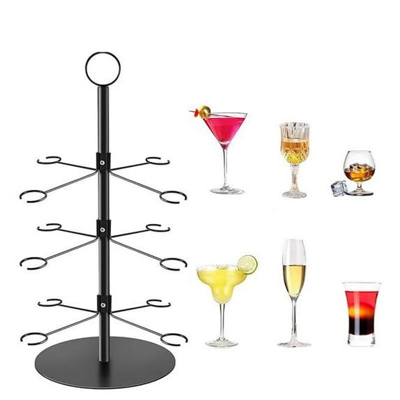 Holiday Champagne Tree Storage Rack Multiple Bottle - Festive Bottle Display Stand for Bar, Home & Party Spaces, Decorative Champagne Holder, Christmas & Year Bar Decor, 22*9.8in, Multicolor