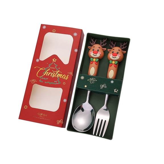 Holiday Charm 410Stainless Steel Dinnerware Set Dessert Spoon Suitable for Christmas Gatherings and Family Meals