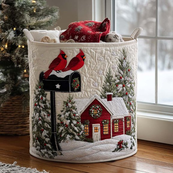 Holiday Cheer Quilted Laundry Basket
