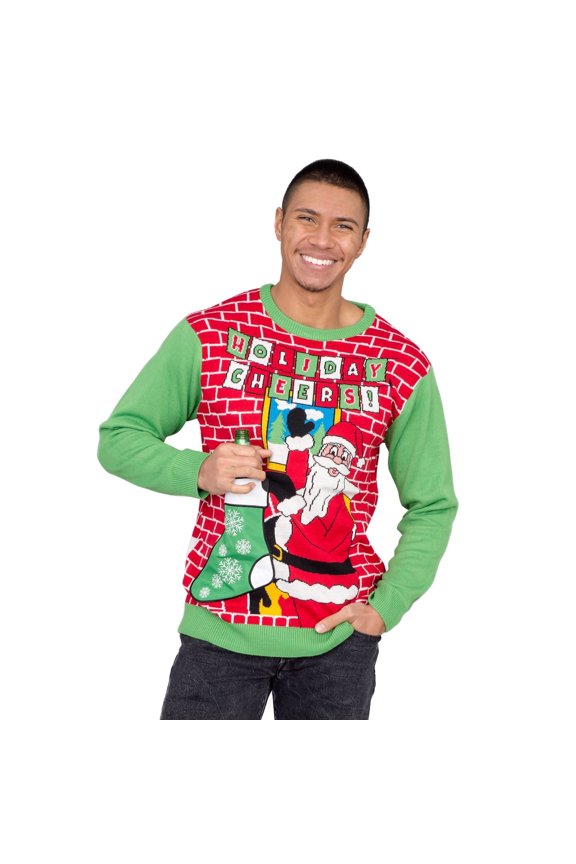 Santa Claus Casual Christmas Sweater, Men's 3X-Large