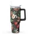 thumbnail image 1 of Holiday Christmas 40oz Travel Coffee Cup Stainless Steel with Handle and Straw, Winter Leak Proof Insulated Tumbler, Cute Gift for Women, 1 of 4