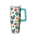 thumbnail image 1 of Holiday Christmas Bells 30oz Tumbler with Handle, Winter Snowflake Coffee Mug, Festive Santa Cup with Straw, Stainless Steel Gifts for Women, 1 of 5