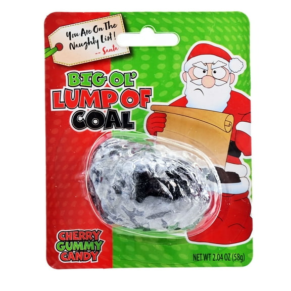 Holiday Christmas Big Ol Lump Of Coal Cherry Gummy Candy , 2.04 Ounce