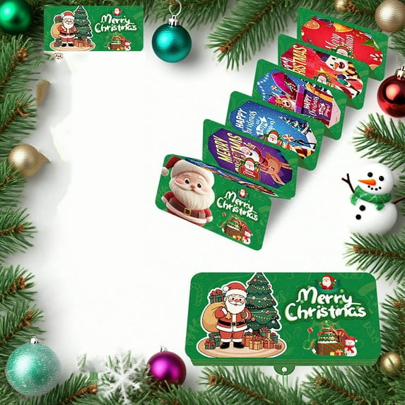 Holiday Christmas Cash Envelope – Money Clip & Folding Banknote Card Set, Santa Claus Accent, Fits Gift Box, Perfect for Party Surprise Gifting