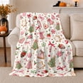 thumbnail image 1 of Holiday Christmas Cookie Dessert Motif Watercolor Style Festive, Festive Holiday Scene, Warm Flannel Blanket for Living Room and Reading Nook, Art Lovers Christmas Gift, Festive Home Decor, 1 of 7