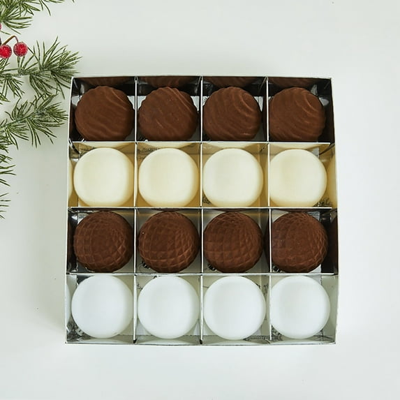 Holiday Christmas Ornaments - Flocked Decorative Balls for Xmas Tree Indoor Outdoor Home Decorations, Christmas Gift Ideas for Everyone, Festive Party Supplies and Decor Items (Mixed Styles)