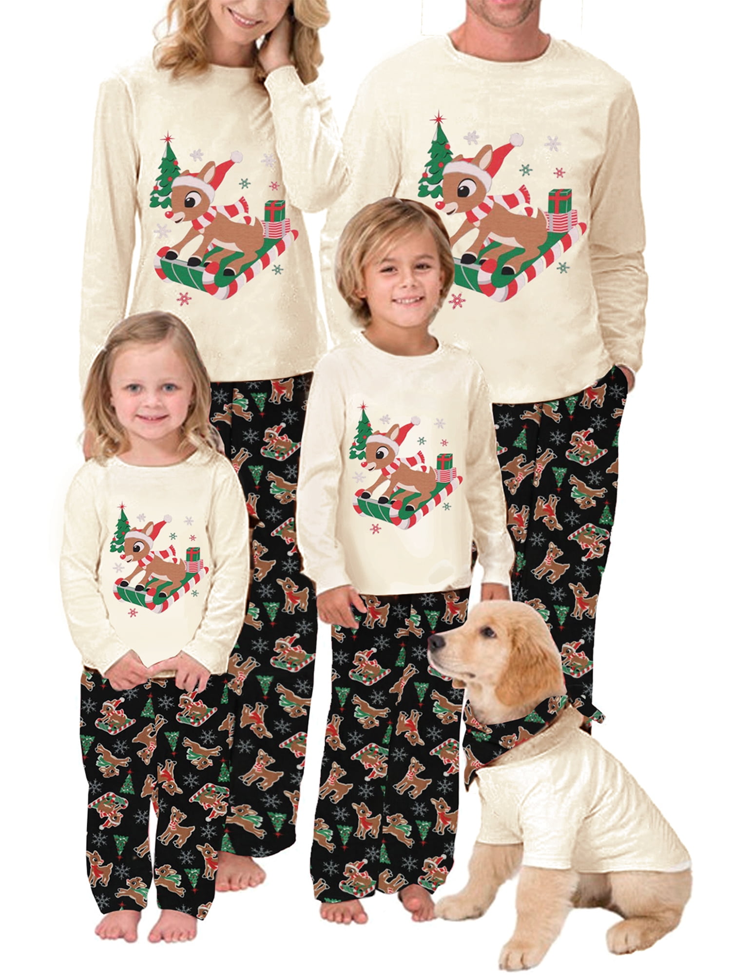 Holiday Christmas Pajamas Family Matching Pjs Set Xmas Tree Printed