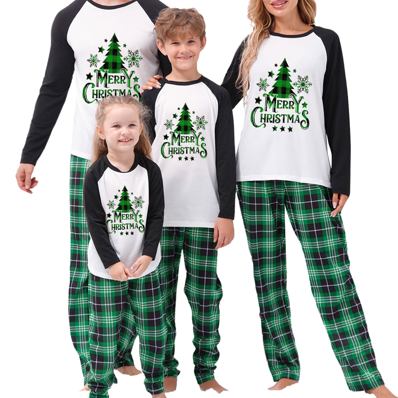 Holiday Christmas Pajamas Family Matching Pjs Set Xmas Tree Printed