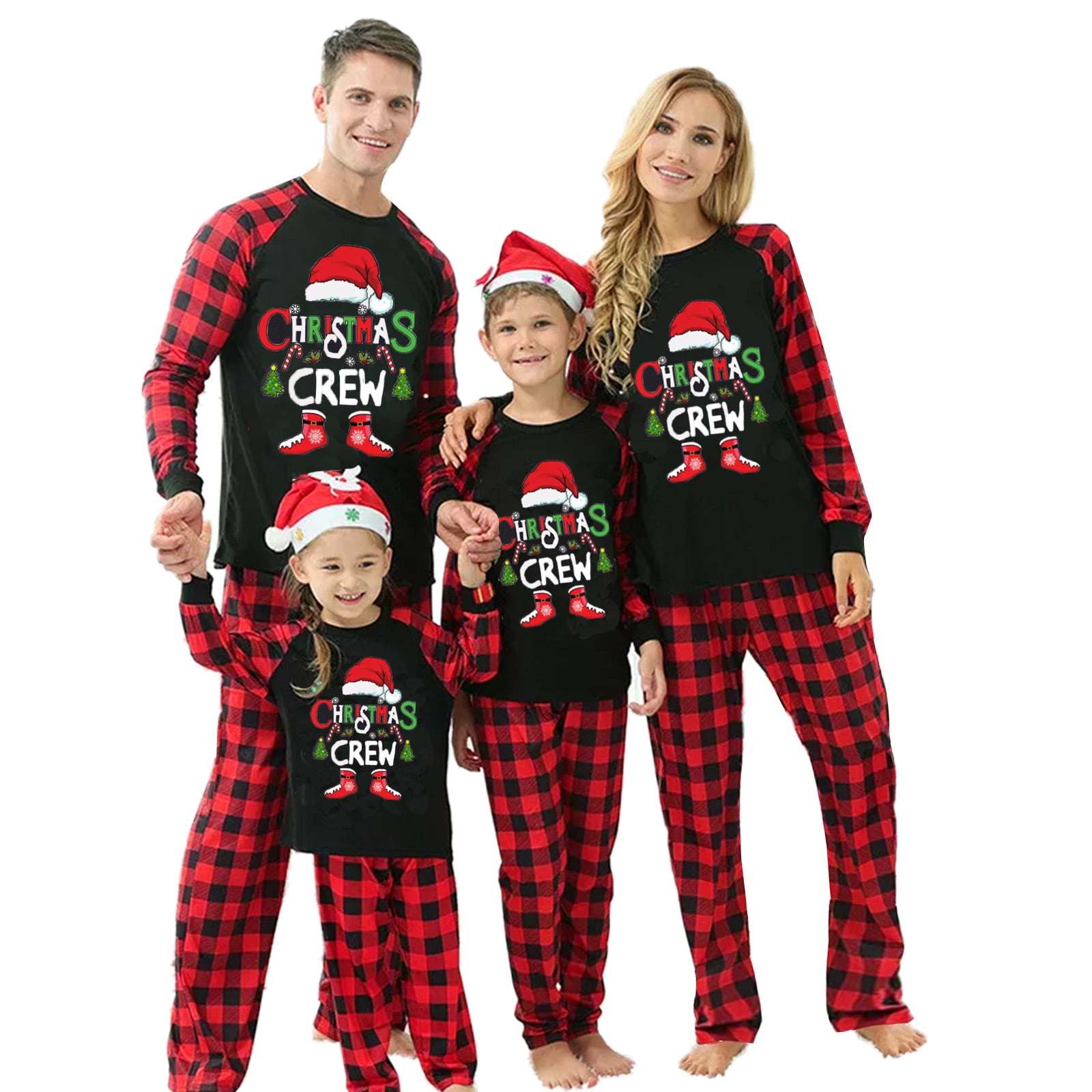Holiday Christmas Pajamas Family Matching Pjs Set Xmas Tree Printed ...
