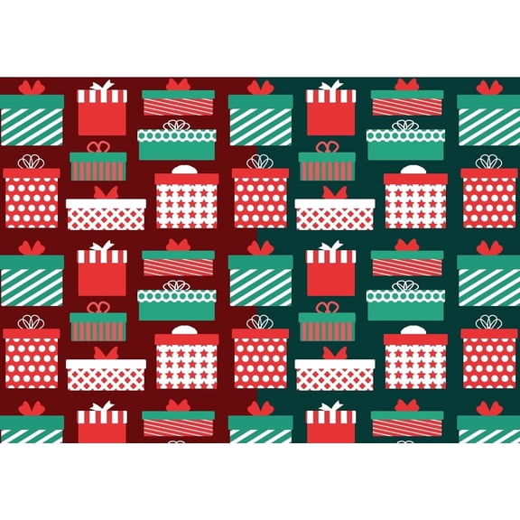 Holiday Christmas Presents with Bows Pattern Edible Icing Image Cake Topper, by Tnct.