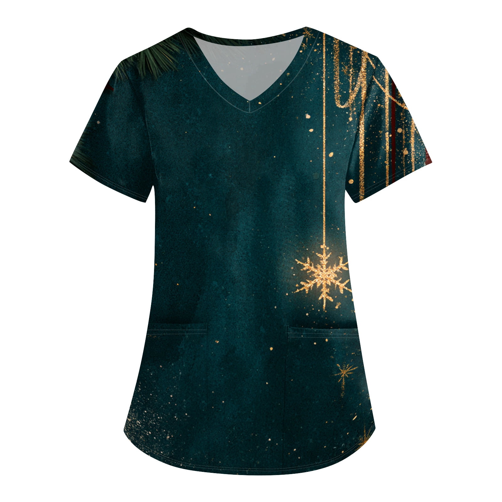 Scrub Garb Holiday Christmas Scrub Tops Women Christmas Holiday Graphic Scrub Tops ...
