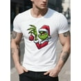 thumbnail image 1 of [Holiday Christmas T-Shirt] Christmas Genie Men's Printed Round Neck T-Shirt, Holiday T-Shirt, Suitable For Christmas - Multi Person Theme Party Clothing, 1 of 5