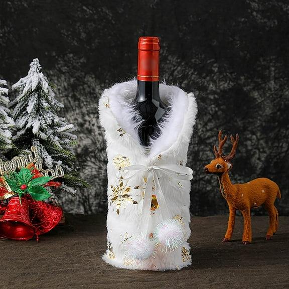 Your Holiday Christmas Themed Fabric Decorated Bottle Jackets For Champagne Red Adding A Of And Warmth To Your Gatherings Bottle Covers Easy To Use