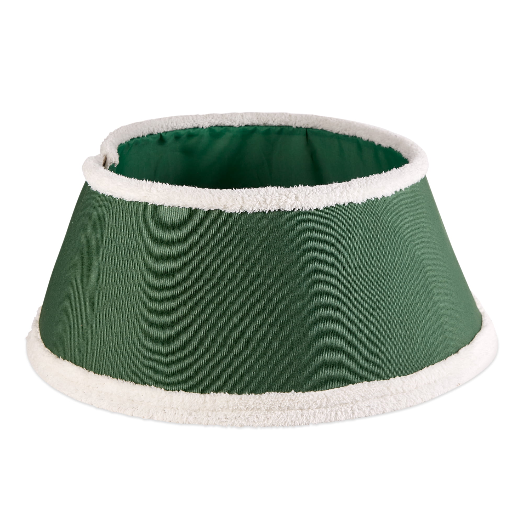 Green and White Polyester Christmas Tree Collar
