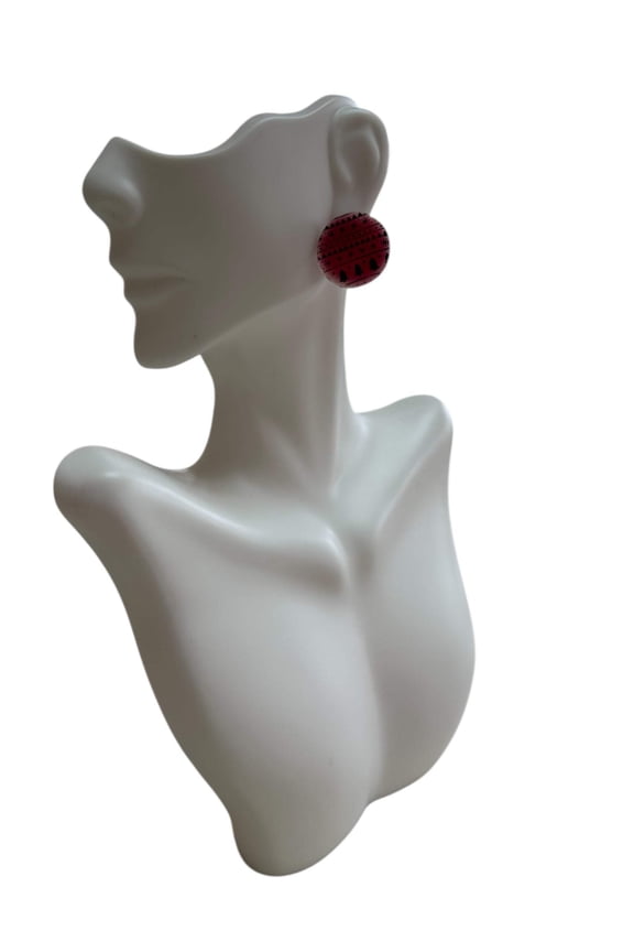 Holiday Circle Studs Handmade Mini Earrings