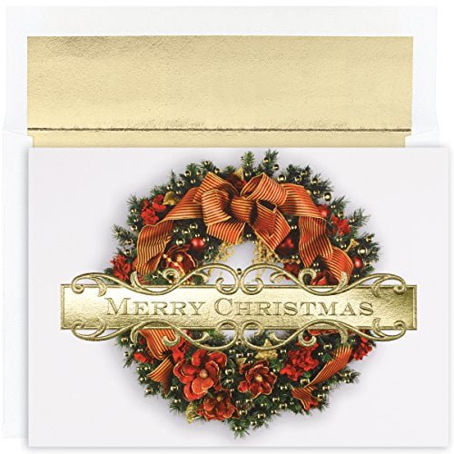 Holiday Classic Collection 16Count Boxed Christmas Cards with Foil
