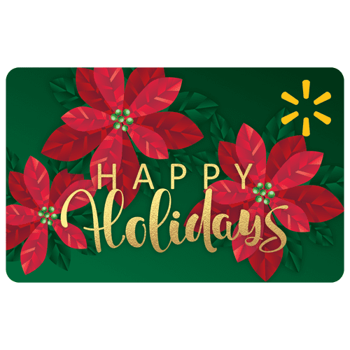 Holiday Classic Poinsettias Walmart Gift Card
