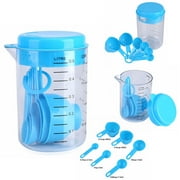 Holiday Clearance 1Set Plastic Measuring Cups with Spoons Measure Kitchen Utensil Cooking Scoops Sugar Cake Baking Scales Spoon