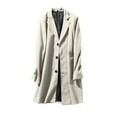 thumbnail image 1 of Holiday Clearance! AIEOTT Men's Long Trench Coat Big and Tall Casual Wool Coat Solid Color Lapel Woolen Coat Single Breasted Trench Coat, 1 of 4