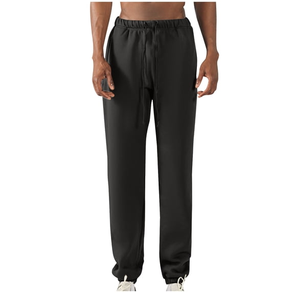 Holiday Clearance! AIEOTT Mens Drawstring Sweatpants Elastic Bottom Cotton Knit Joggers Elastic Waist Gym Running Pants